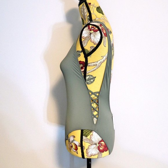 Tropik Criss Cross Sides Low Back 1Piece Swimsuit - Picture 3 of 5